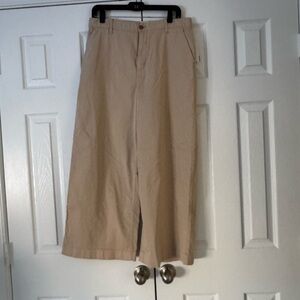 New Caslon Women’s Khaki Chinos, ankle length
